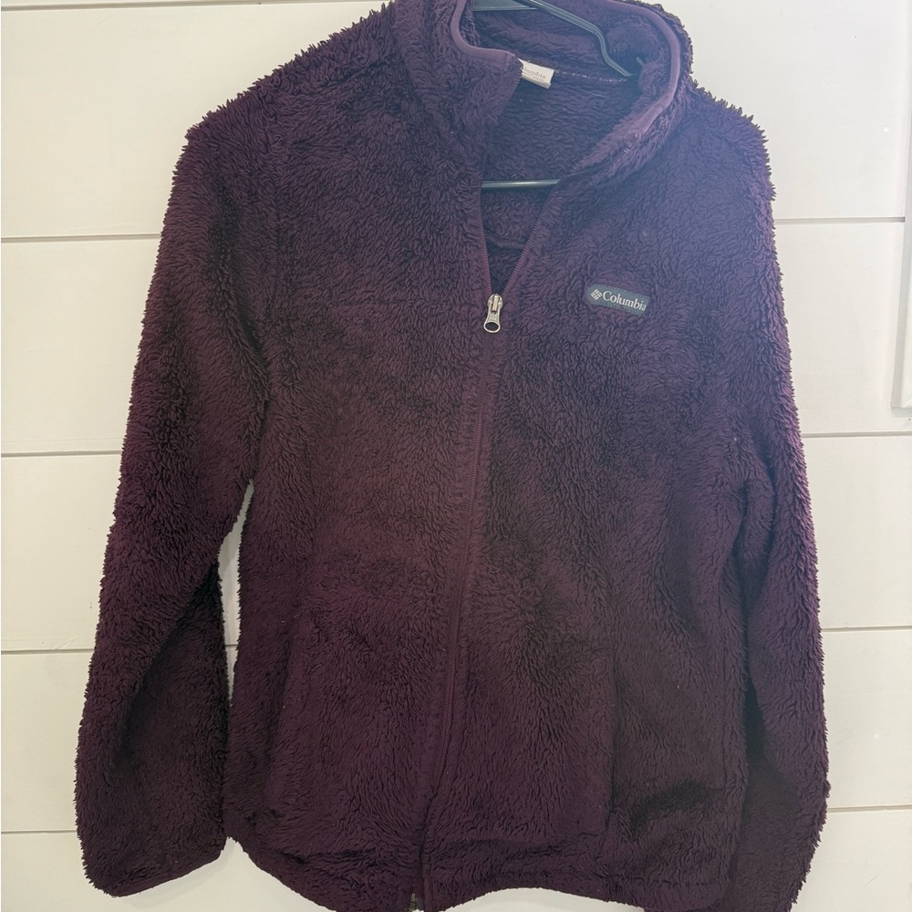 Columbia Plush Fleece Jacket in Plum Size S